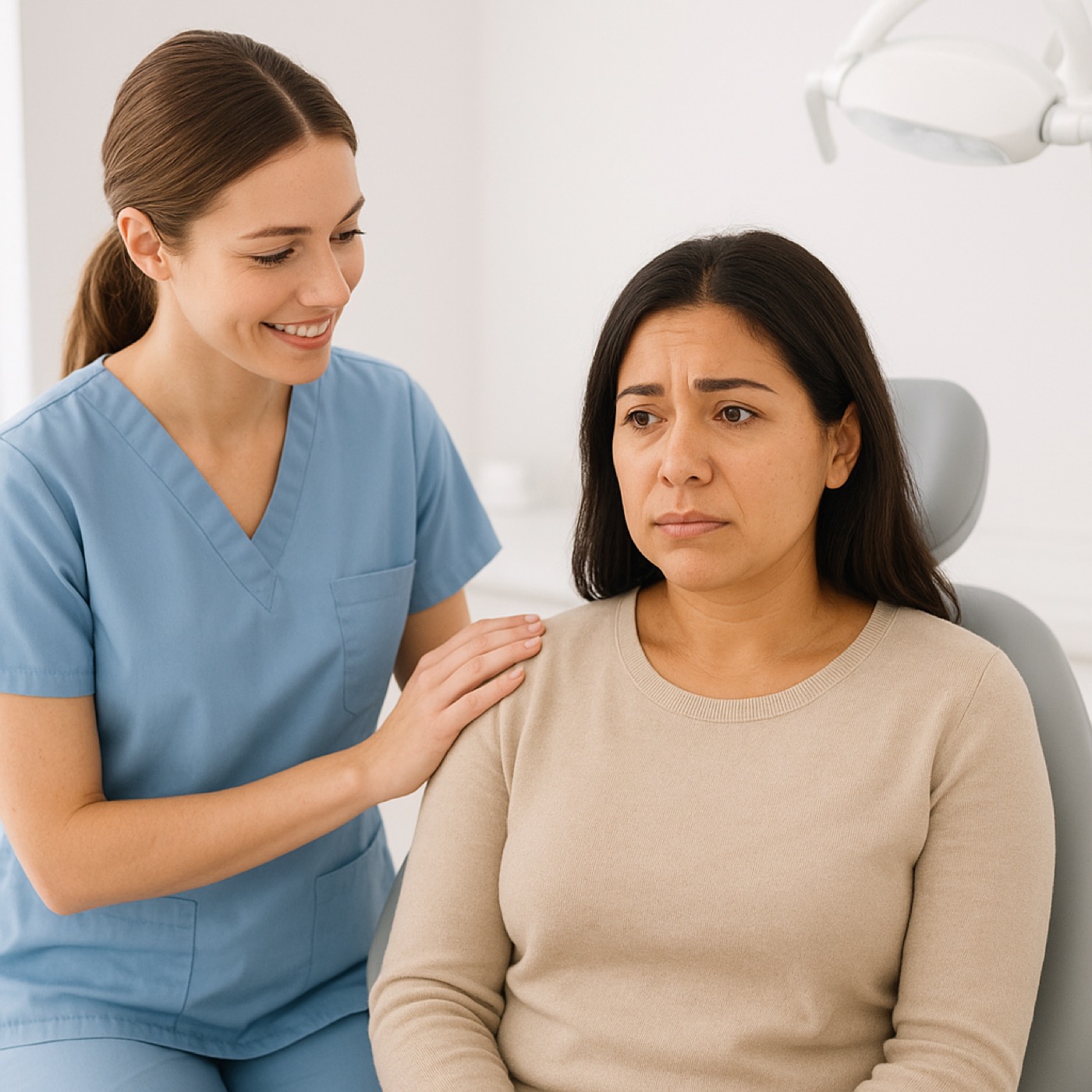 Dentist treating a patient in emergency dental chair Elizabeth NJ